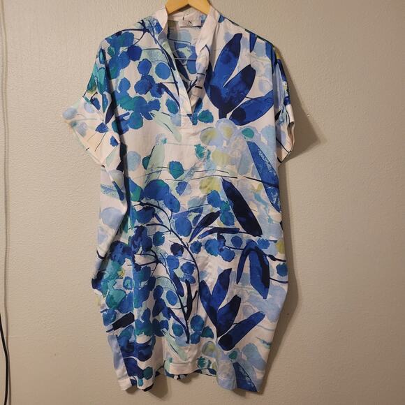 Natori‎ Oversize Beach Cover Up Womens XS Floral Beachy Sheer Lightweight - Picture 1 of 8